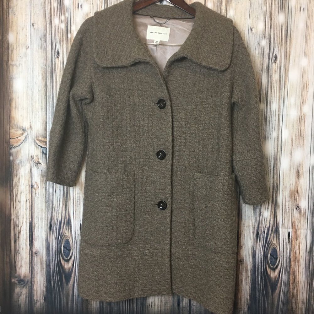 Banana Republic | Wool 3/4 Sleeve Long Dress Coat